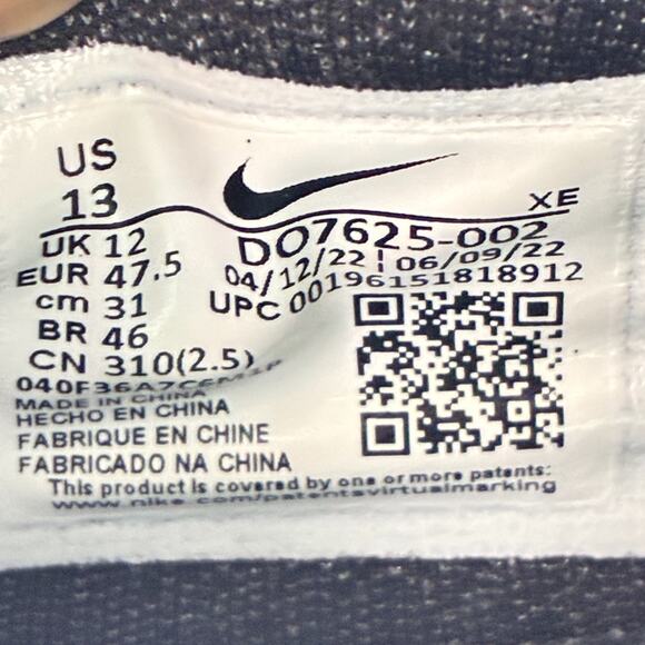 Nike Air Zoom Pegasus 39 Shield Black Running Shoes DO7625-002 Men's Size 13 - Picture 9 of 10